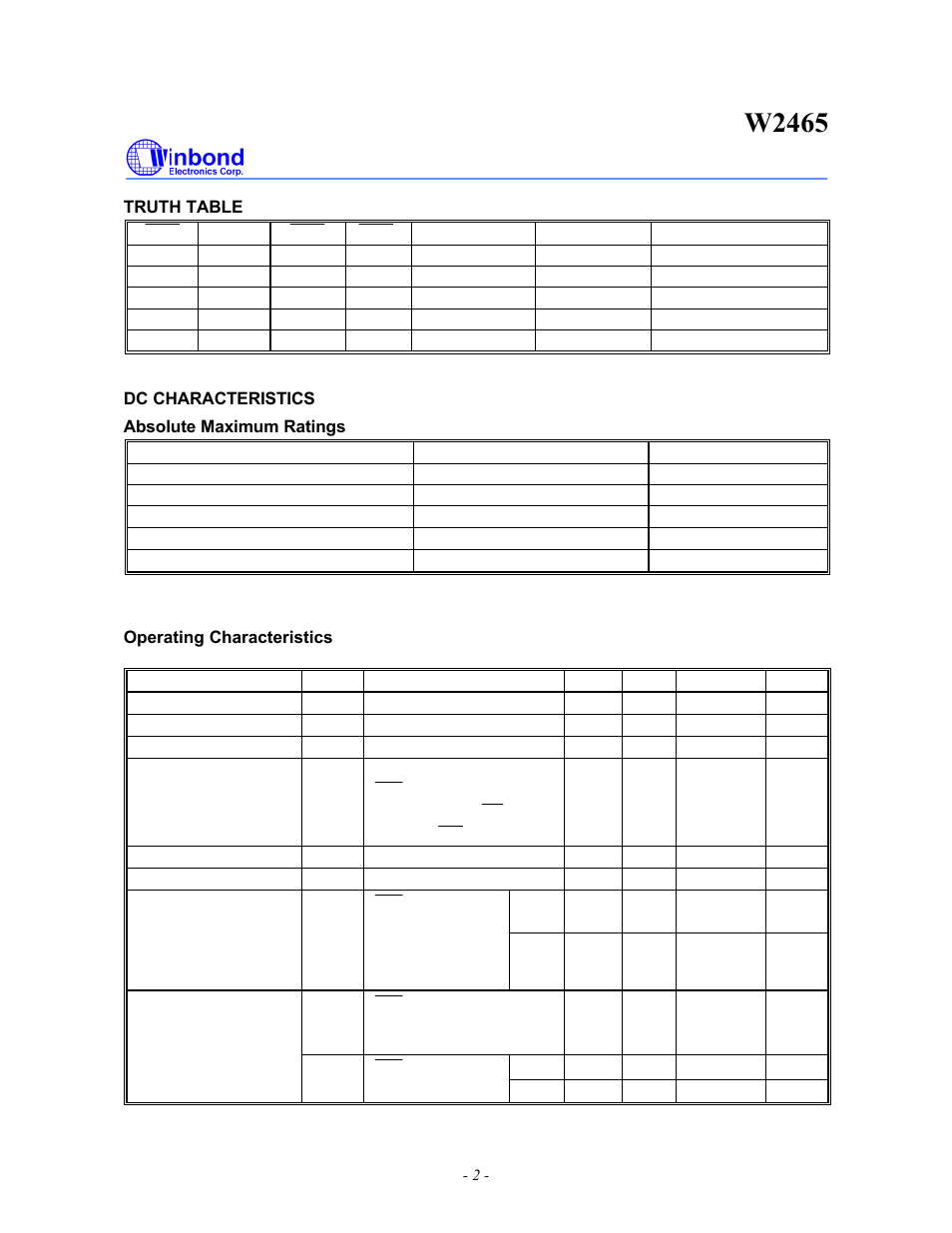 W2465 | Rainbow Electronics W2465 User Manual | Page 2 / 10