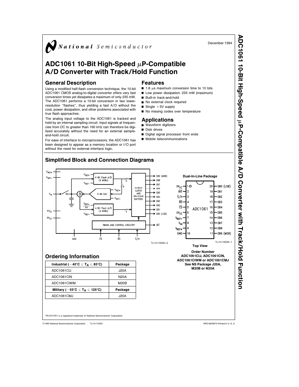Rainbow Electronics ADC1061 User Manual | 12 pages