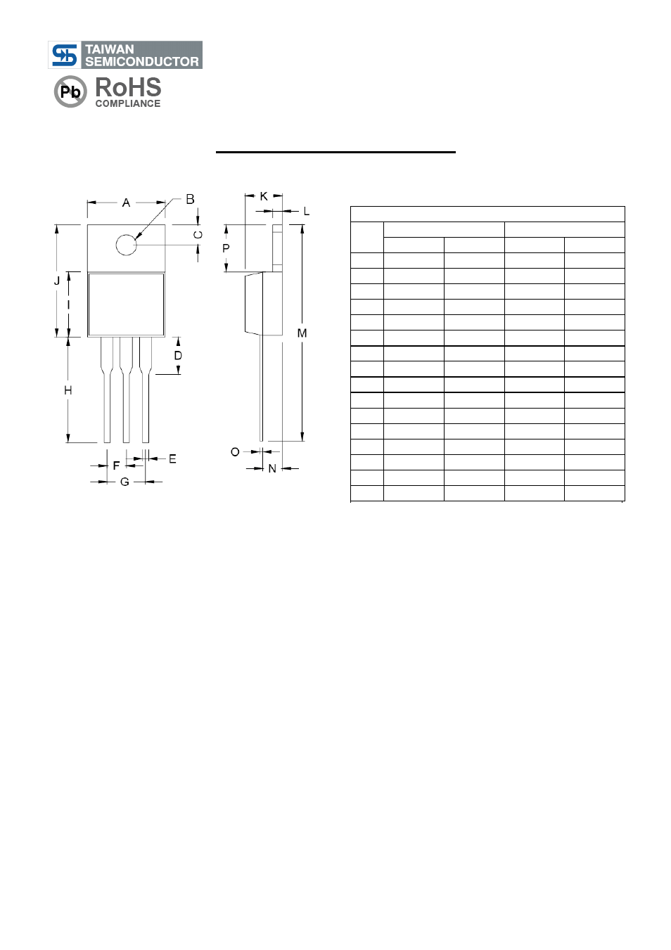 Tsm13n50, 500v n-channel power mosfet, To-220 mechanical drawing | Rainbow Electronics TSM13N50 User Manual | Page 8 / 10