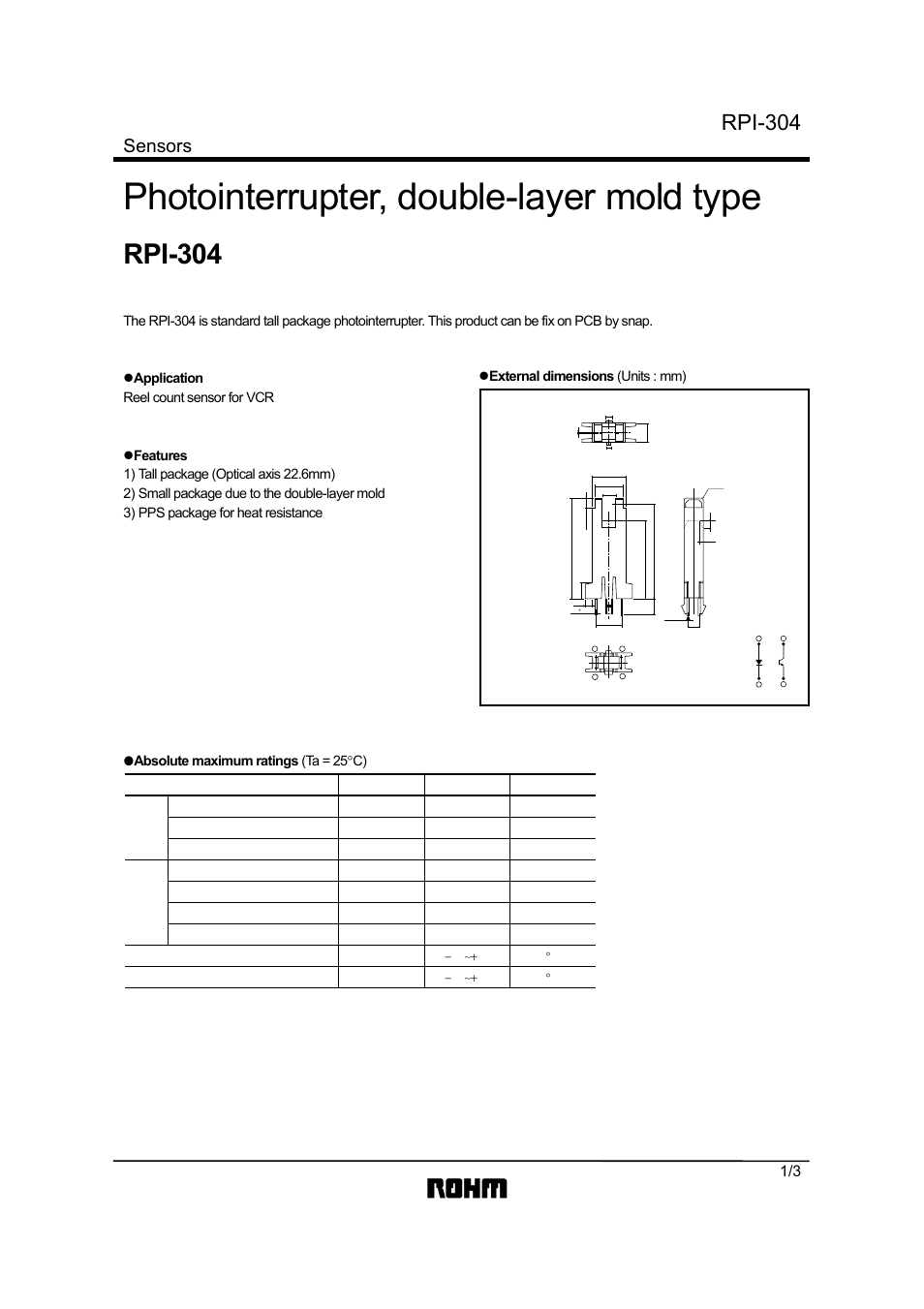 Rainbow Electronics RPI-304 User Manual | 3 pages