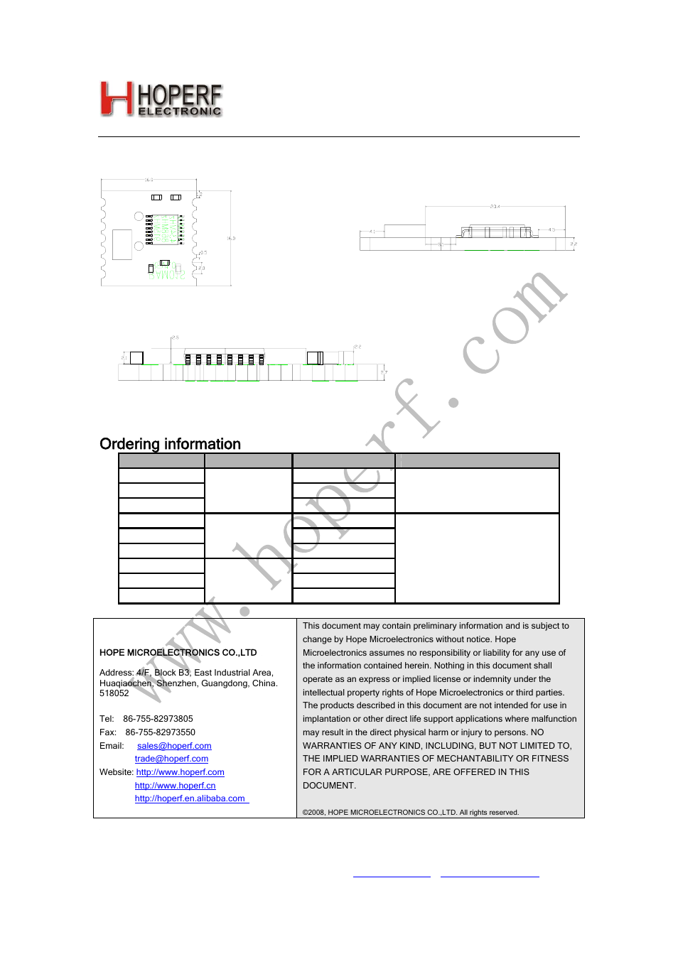 Ram01, Ordering information | Rainbow Electronics RAM01 User Manual | Page 7 / 7
