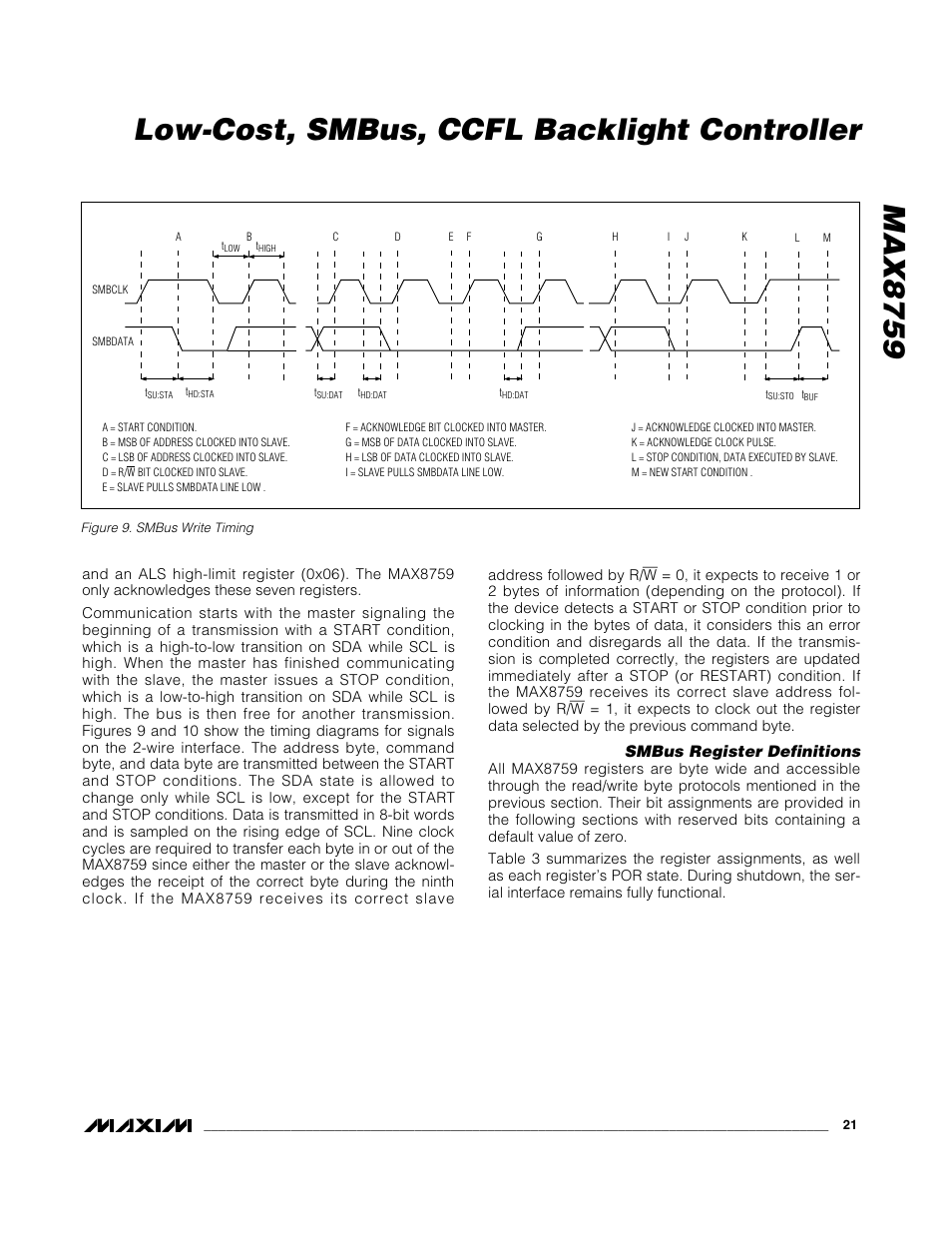 Max8759 low-cost, smbus, ccfl backlight controller | Rainbow Electronics MAX8759 User Manual | Page 21 / 31