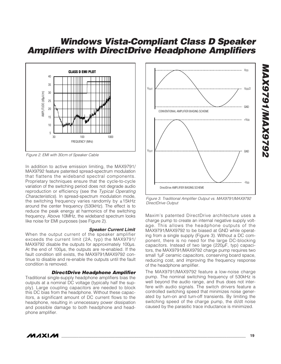 Directdrive headphone amplifier | Rainbow Electronics MAX9792 User Manual | Page 19 / 30