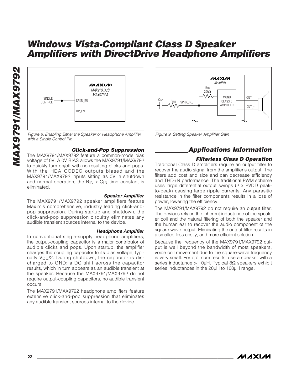 Applications information | Rainbow Electronics MAX9792 User Manual | Page 22 / 30