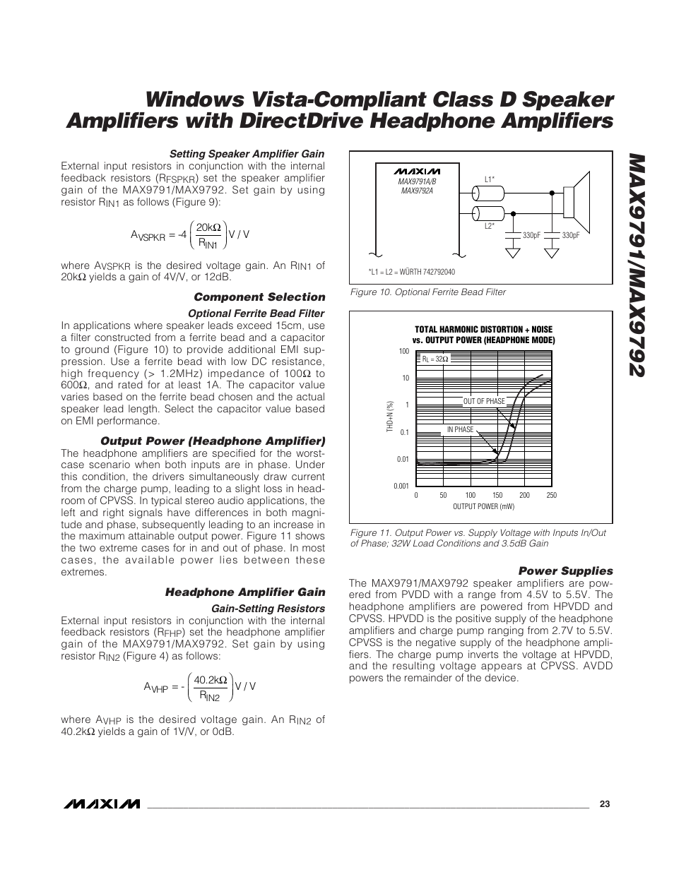 Rainbow Electronics MAX9792 User Manual | Page 23 / 30