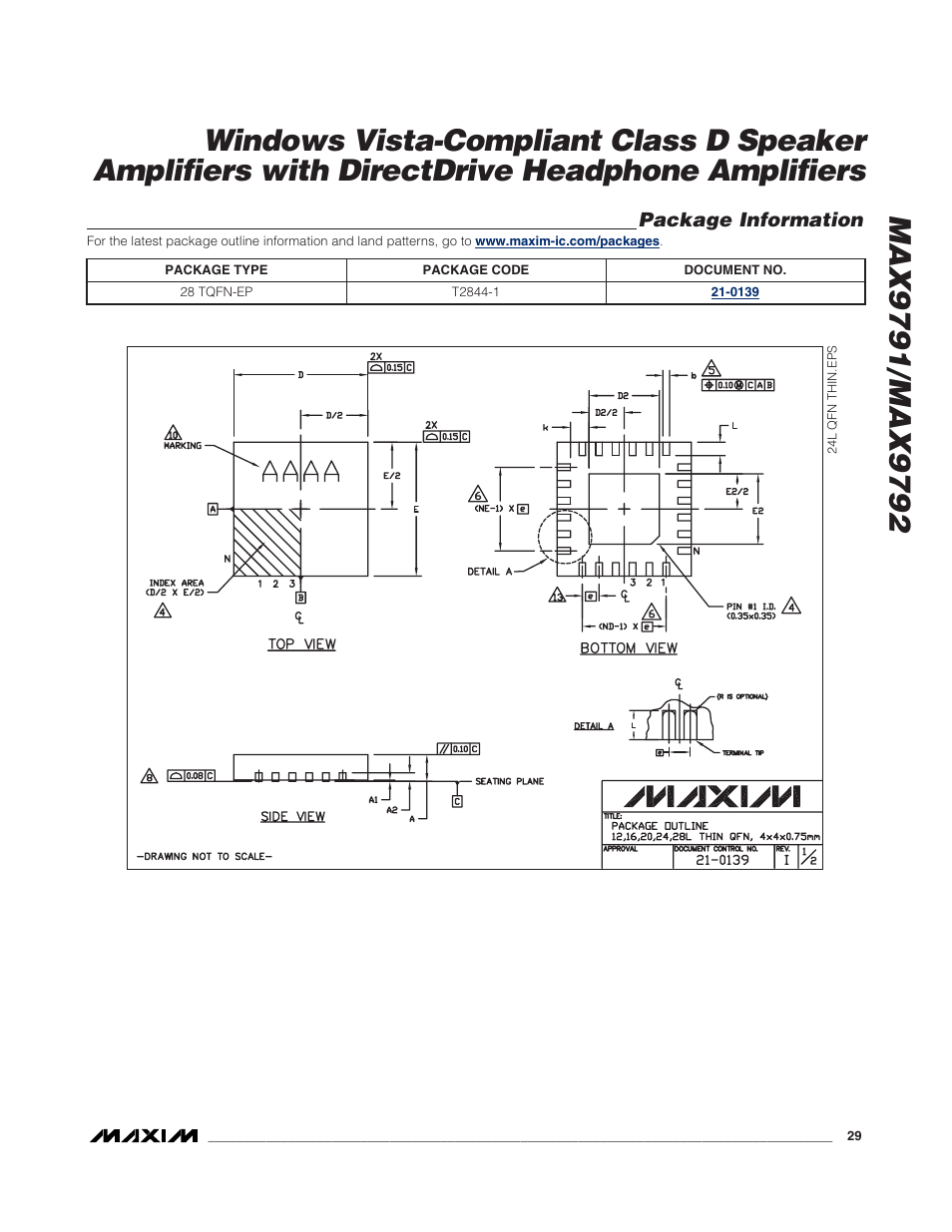 Rainbow Electronics MAX9792 User Manual | Page 29 / 30