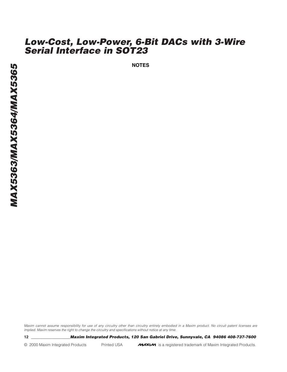 Rainbow Electronics MAX5365 User Manual | Page 12 / 12