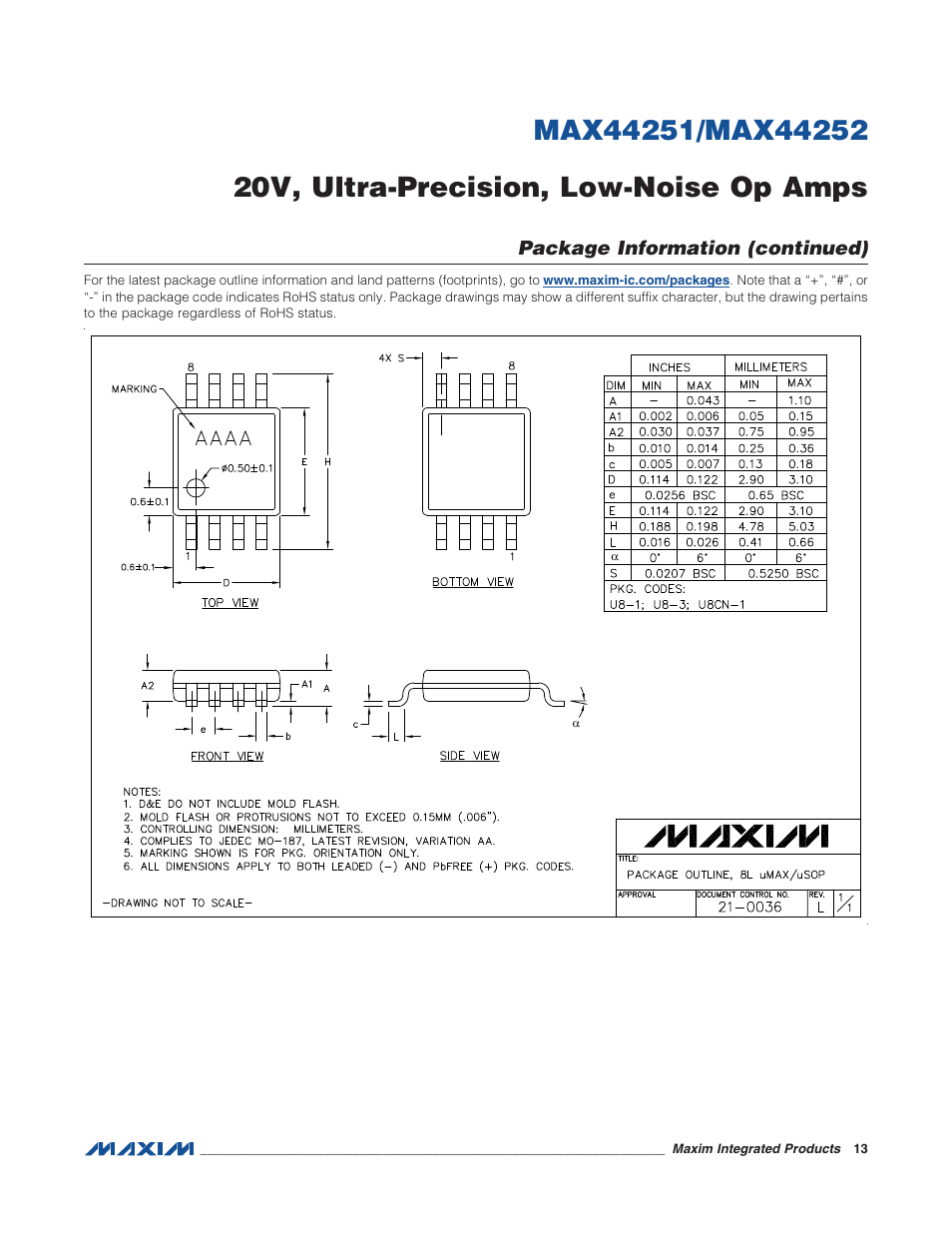 Rainbow Electronics MAX44252 User Manual | Page 13 / 15