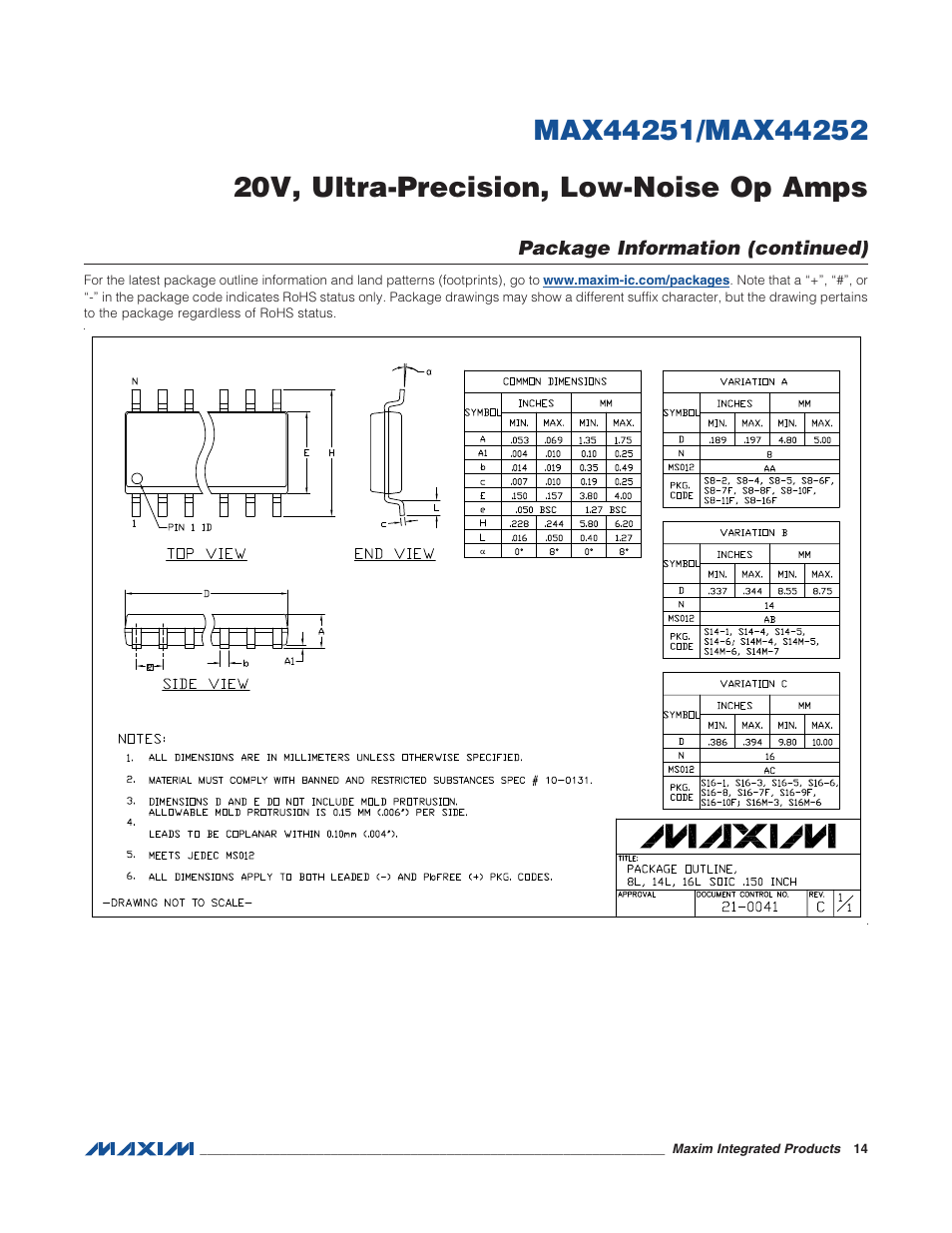 Rainbow Electronics MAX44252 User Manual | Page 14 / 15