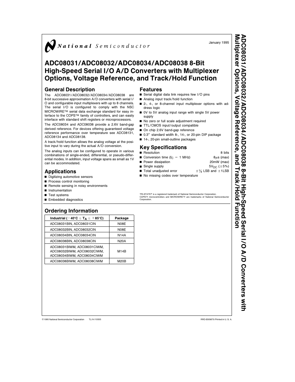 Rainbow Electronics ADC08038 User Manual | 24 pages