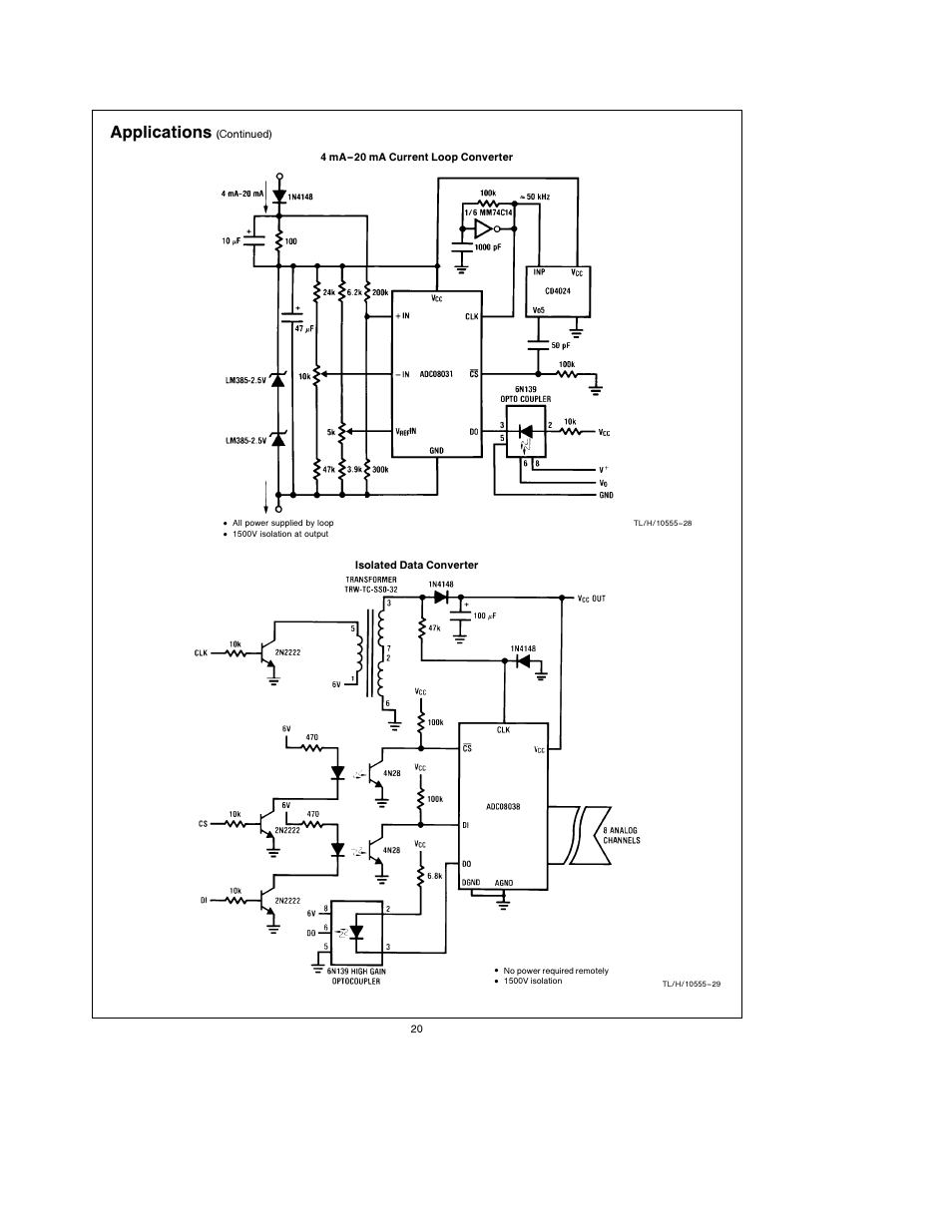 Applications | Rainbow Electronics ADC08038 User Manual | Page 20 / 24