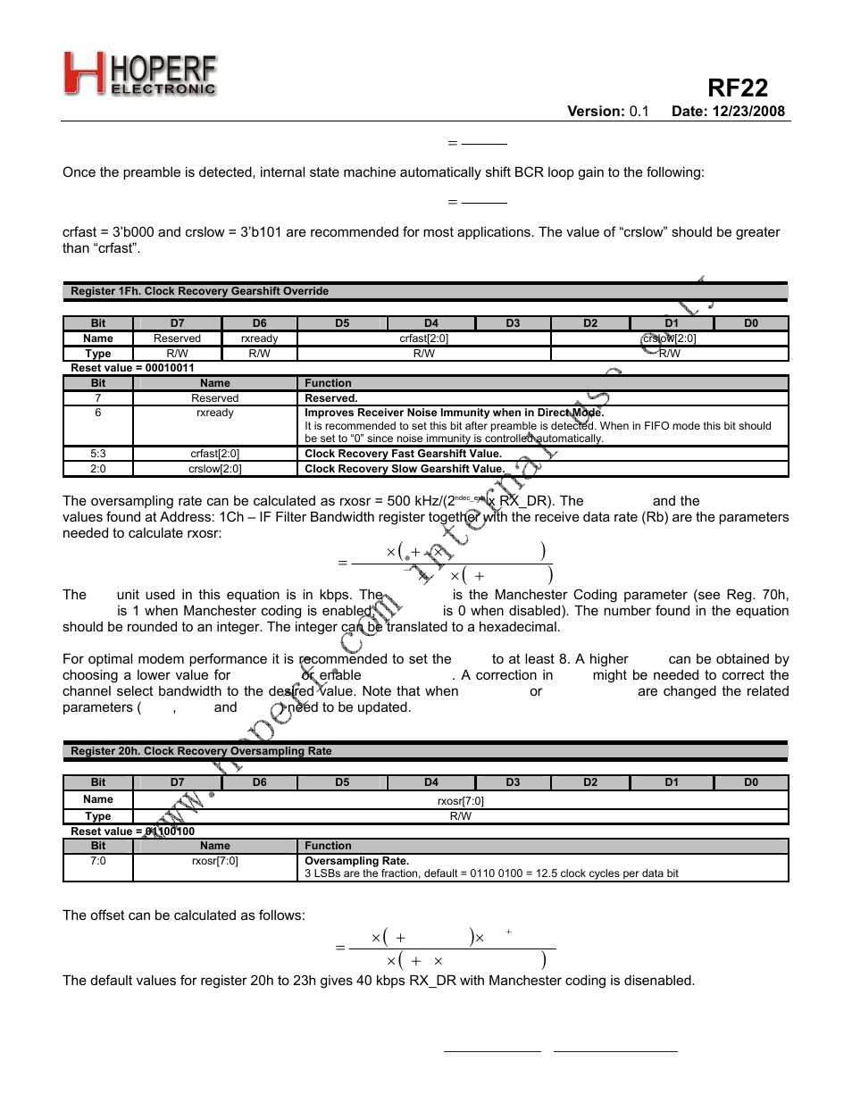 Rf22 | Rainbow Electronics RF22 User Manual | Page 66 / 92