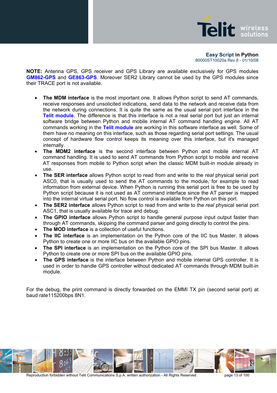 Rainbow Electronics GM862-GPS User Manual | Page 13 / 100
