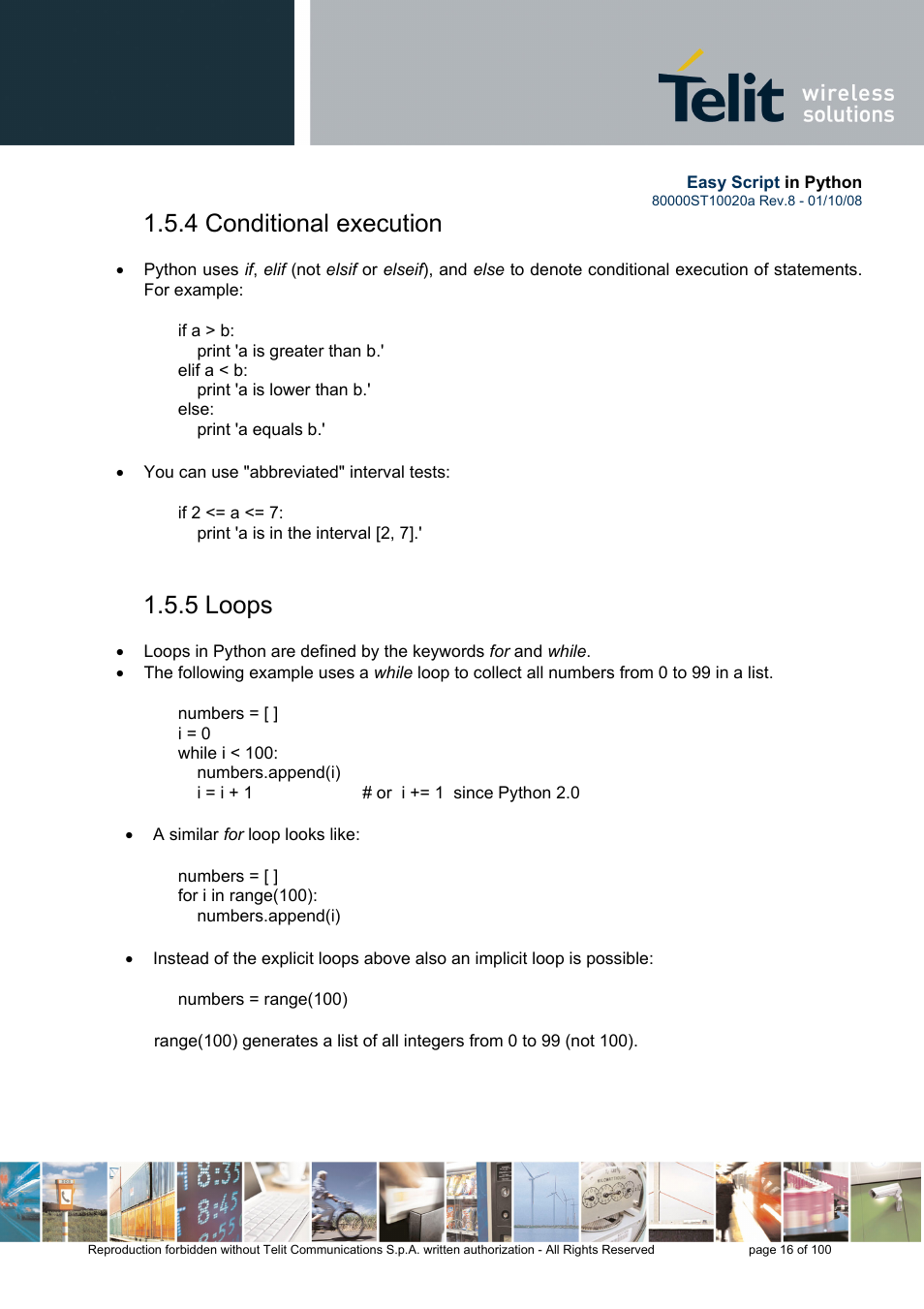4 conditional execution, 5 loops | Rainbow Electronics GM862-GPS User Manual | Page 16 / 100