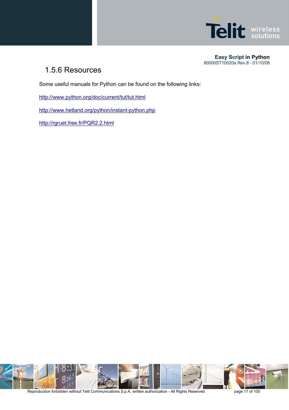 6 resources | Rainbow Electronics GM862-GPS User Manual | Page 17 / 100