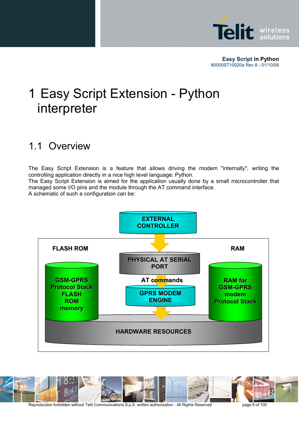 1 easy script extension - python interpreter, 1 overview | Rainbow Electronics GM862-GPS User Manual | Page 8 / 100