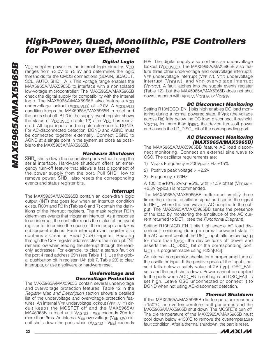 Rainbow Electronics MAX5965B User Manual | Page 22 / 52