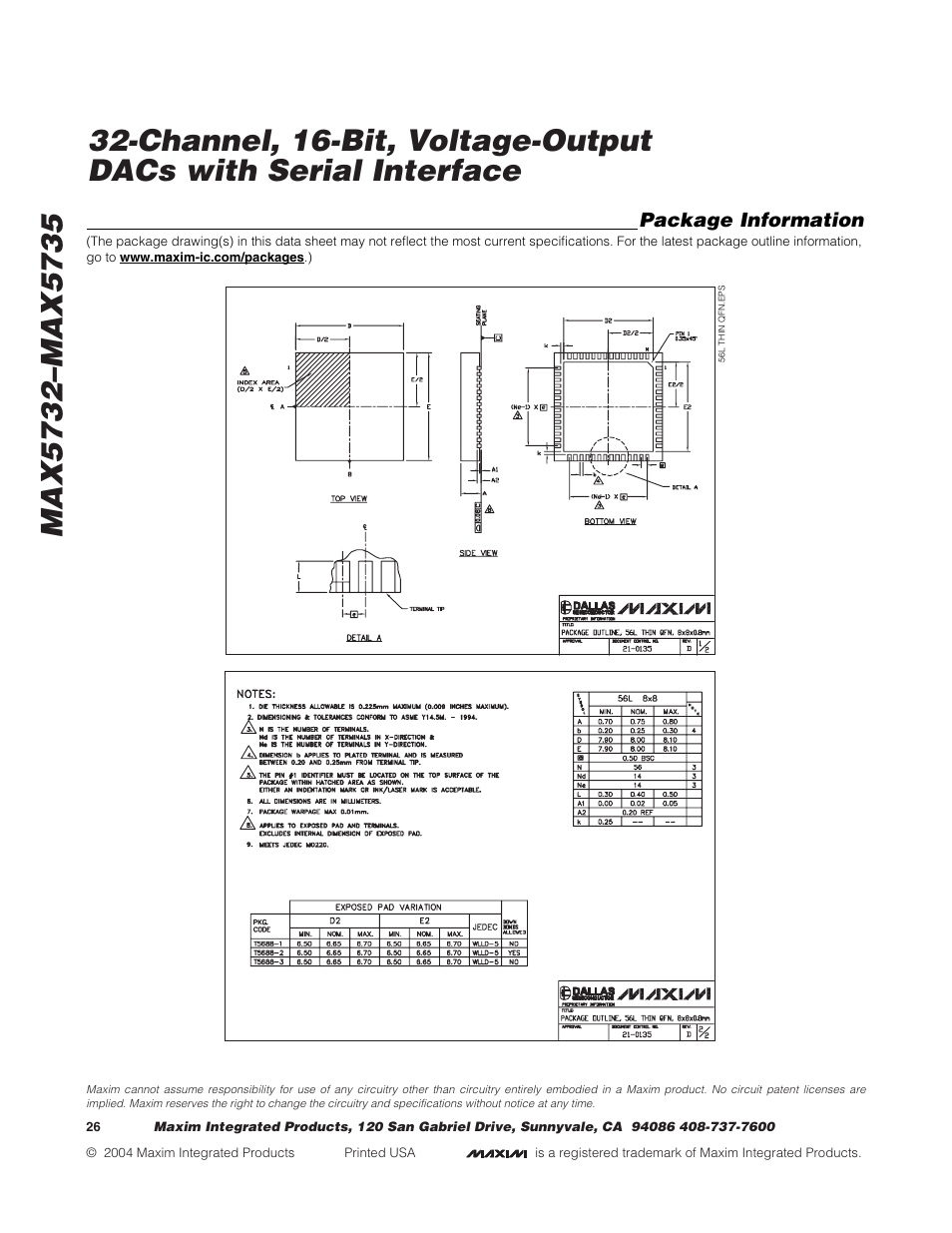 Rainbow Electronics MAX5735 User Manual | Page 26 / 26