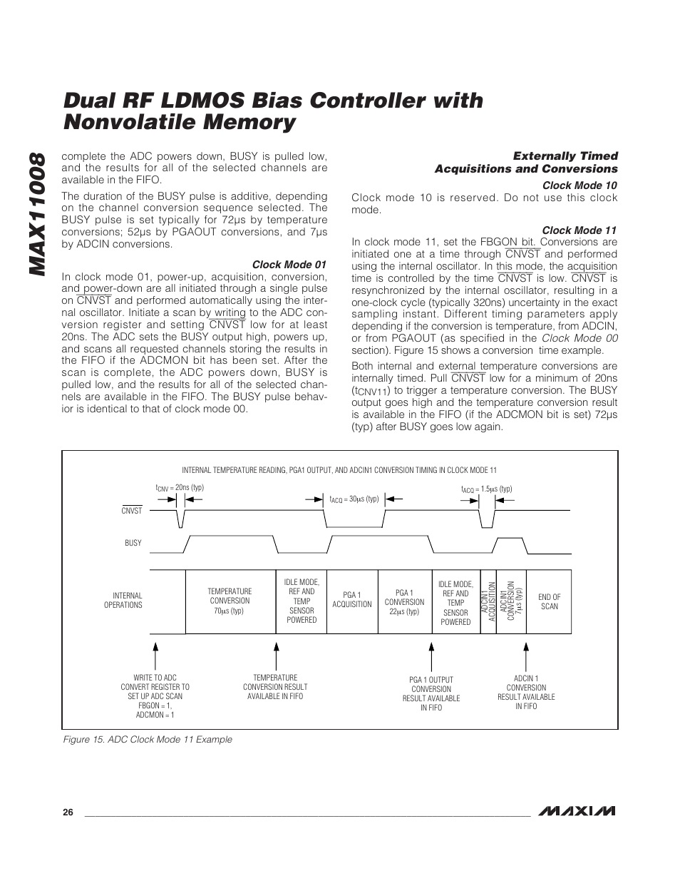 Externally timed acquisitions and conversions | Rainbow Electronics MAX11008 User Manual | Page 26 / 67