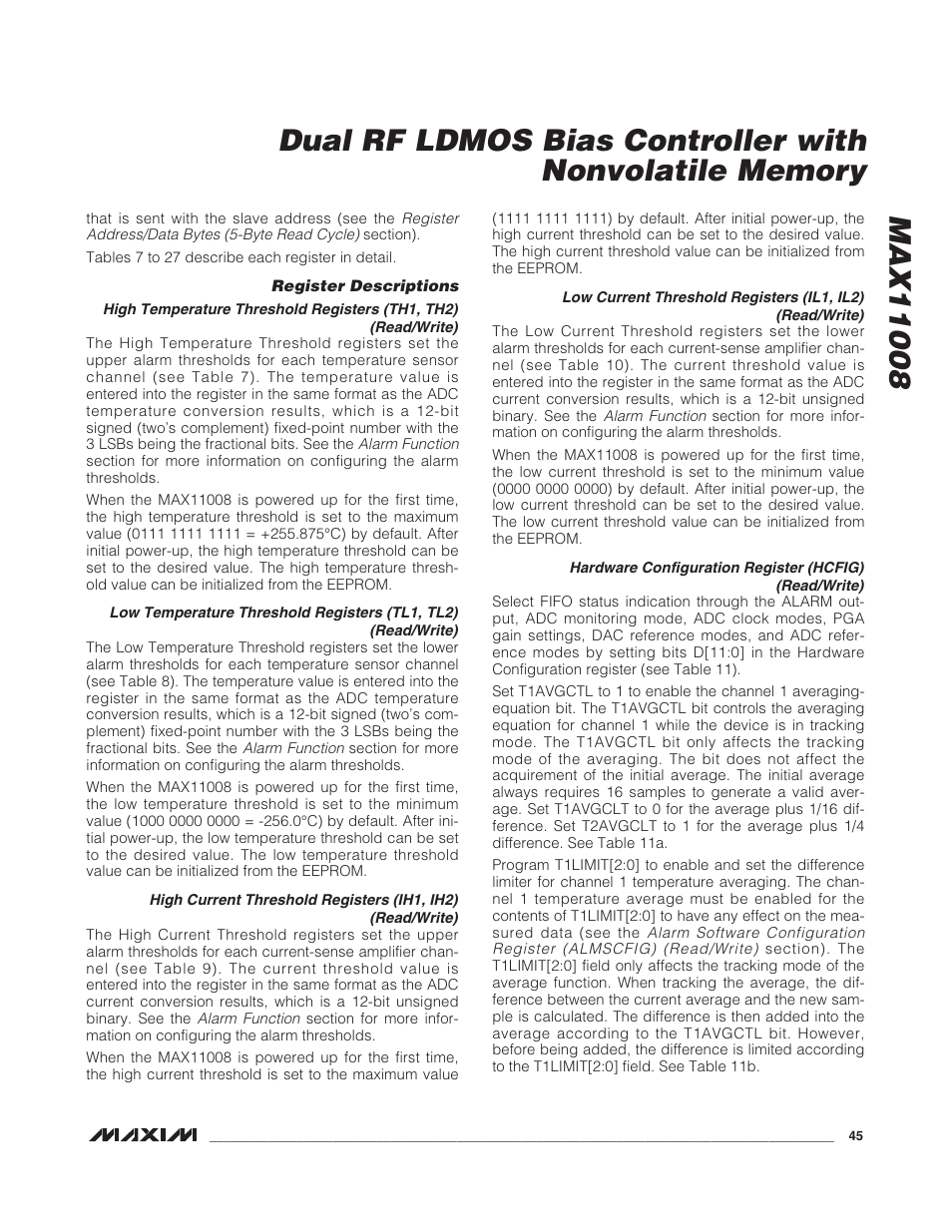 Rainbow Electronics MAX11008 User Manual | Page 45 / 67