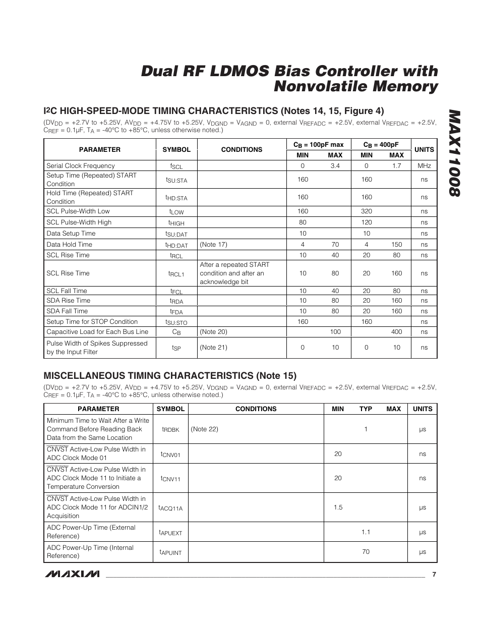 Rainbow Electronics MAX11008 User Manual | Page 7 / 67