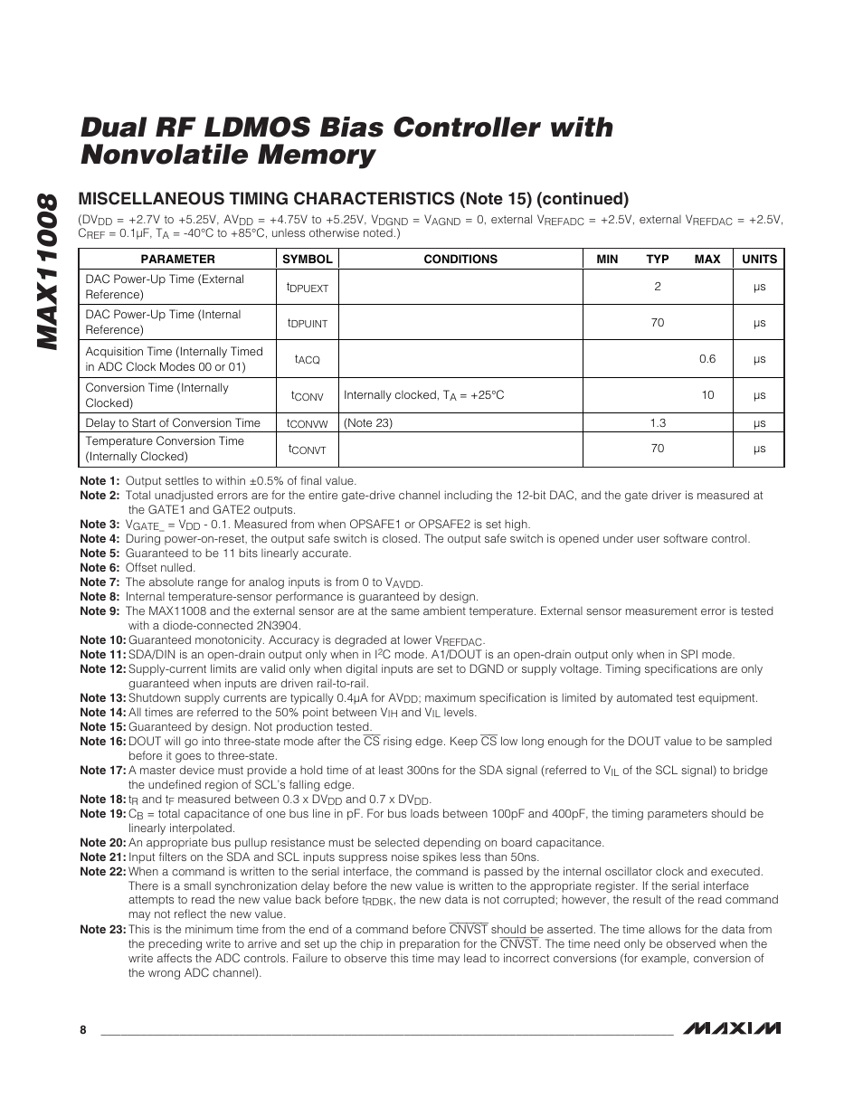 Rainbow Electronics MAX11008 User Manual | Page 8 / 67