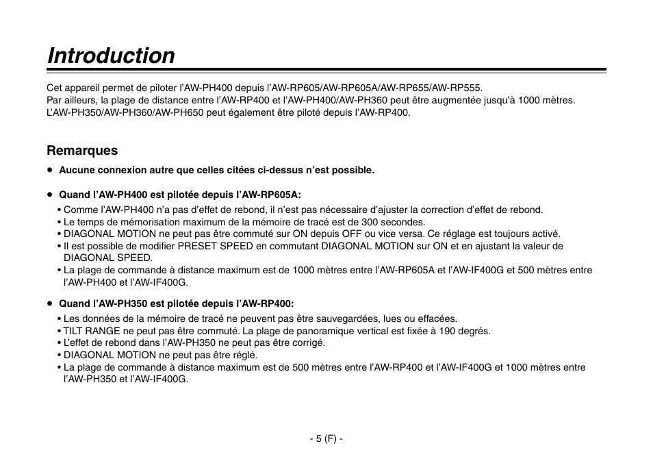 Introduction | Panasonic AW-IF400 User Manual | Page 34 / 112