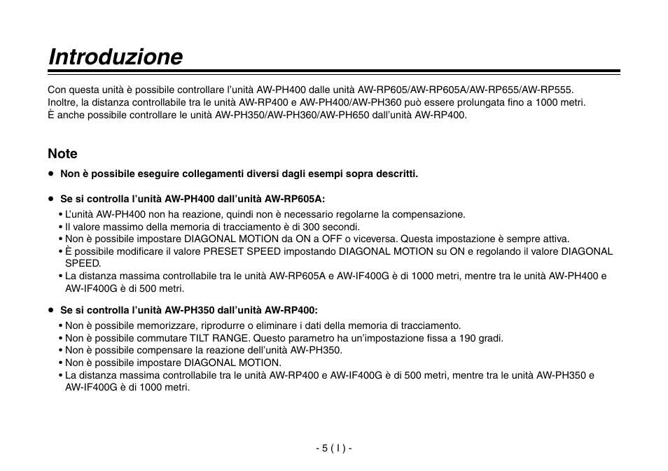 Introduzione | Panasonic AW-IF400 User Manual | Page 48 / 112