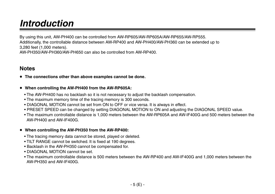 Introduction | Panasonic AW-IF400 User Manual | Page 6 / 112