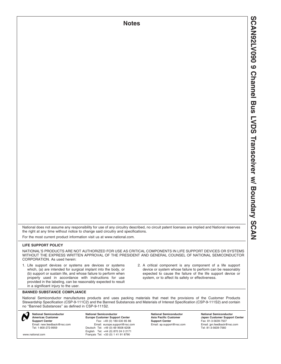 Rainbow Electronics SCAN92LV090 User Manual | Page 13 / 13
