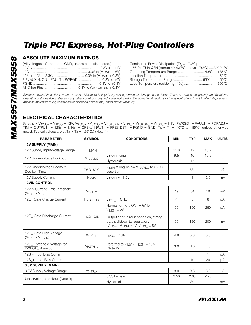 Rainbow Electronics MAX5958 User Manual | Page 2 / 25