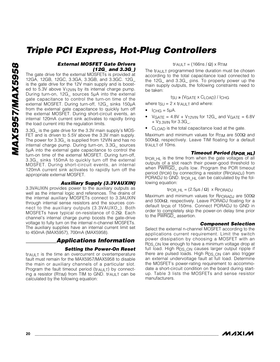 Applications information | Rainbow Electronics MAX5958 User Manual | Page 20 / 25