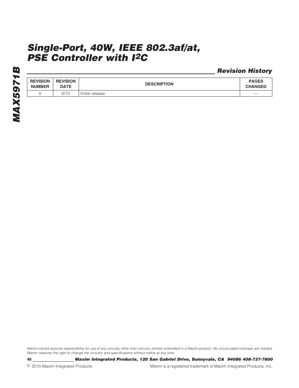 Rainbow Electronics MAX5971B User Manual | Page 46 / 46