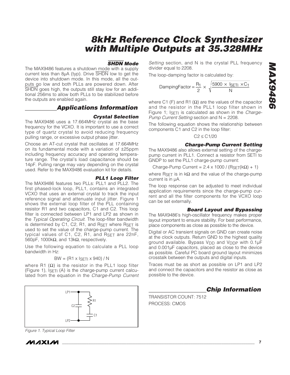 Applications information, Chip information | Rainbow Electronics MAX9486 User Manual | Page 7 / 8