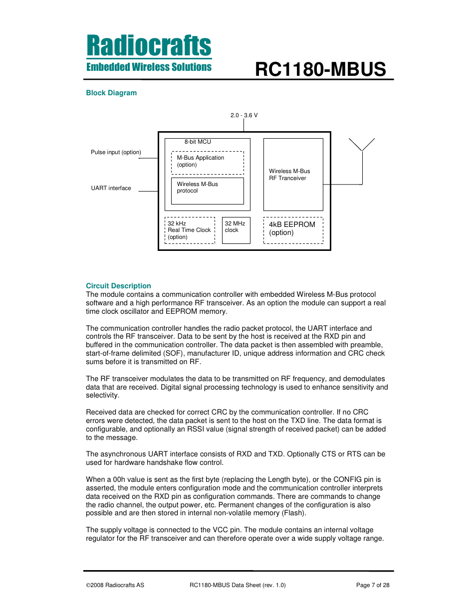 Rc1180-mbus | Rainbow Electronics RC1180-MBUS User Manual | Page 7 / 28