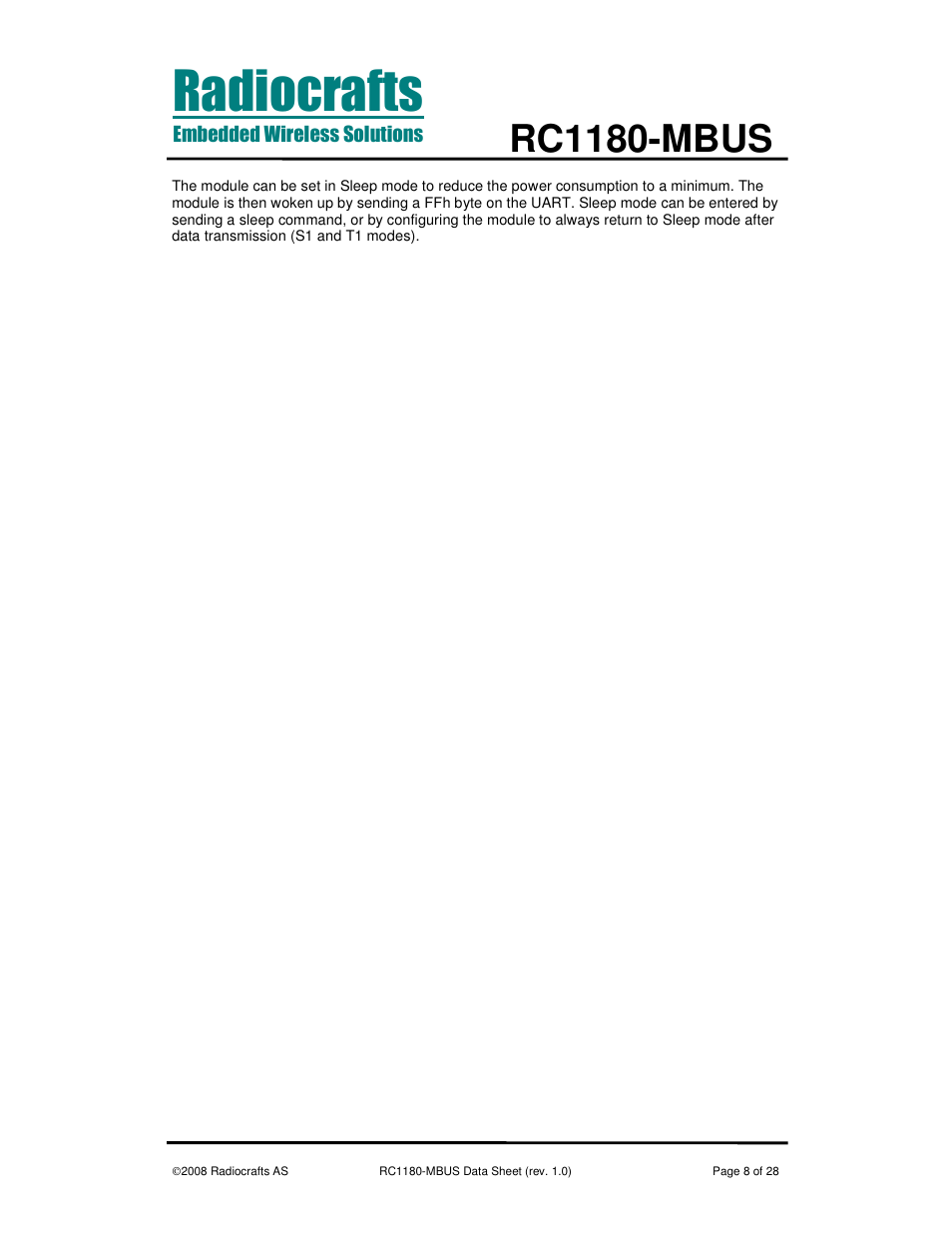 Rc1180-mbus | Rainbow Electronics RC1180-MBUS User Manual | Page 8 / 28