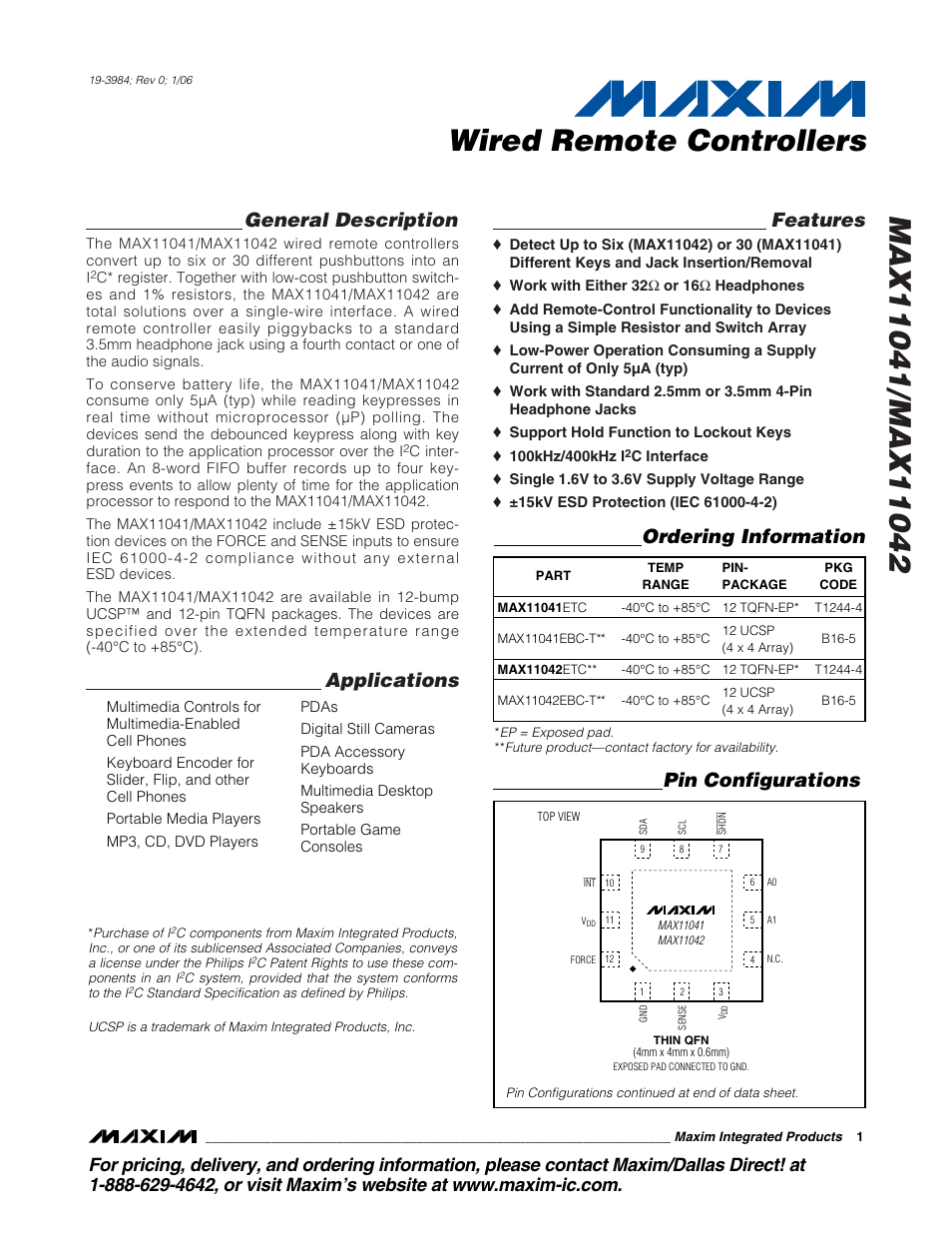 Rainbow Electronics MAX11042 User Manual | 18 pages