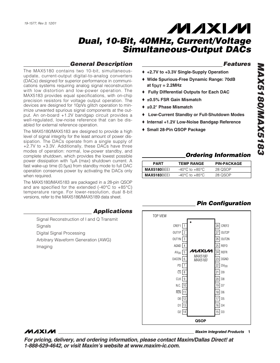 Rainbow Electronics MAX5183 User Manual | 15 pages
