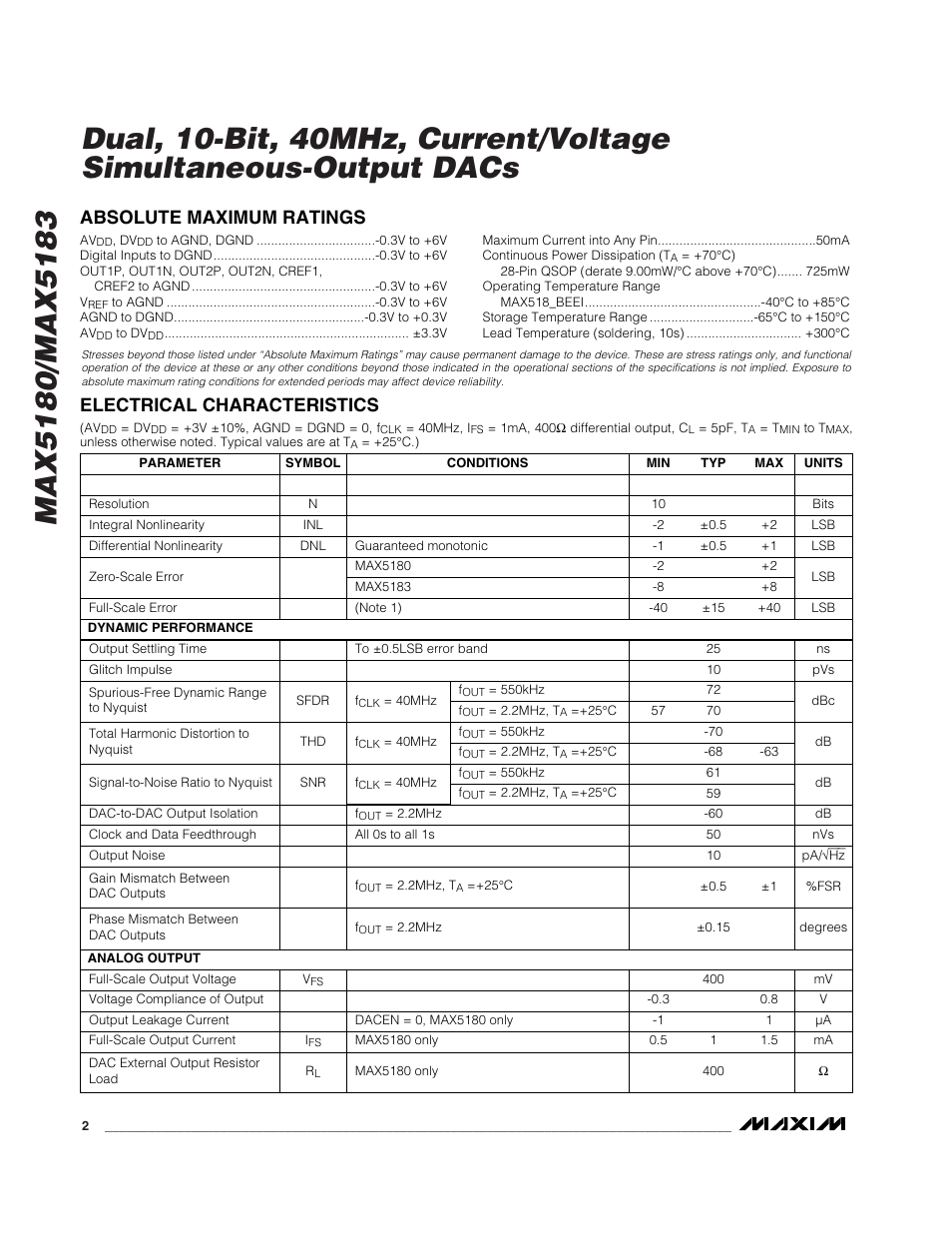 Rainbow Electronics MAX5183 User Manual | Page 2 / 15