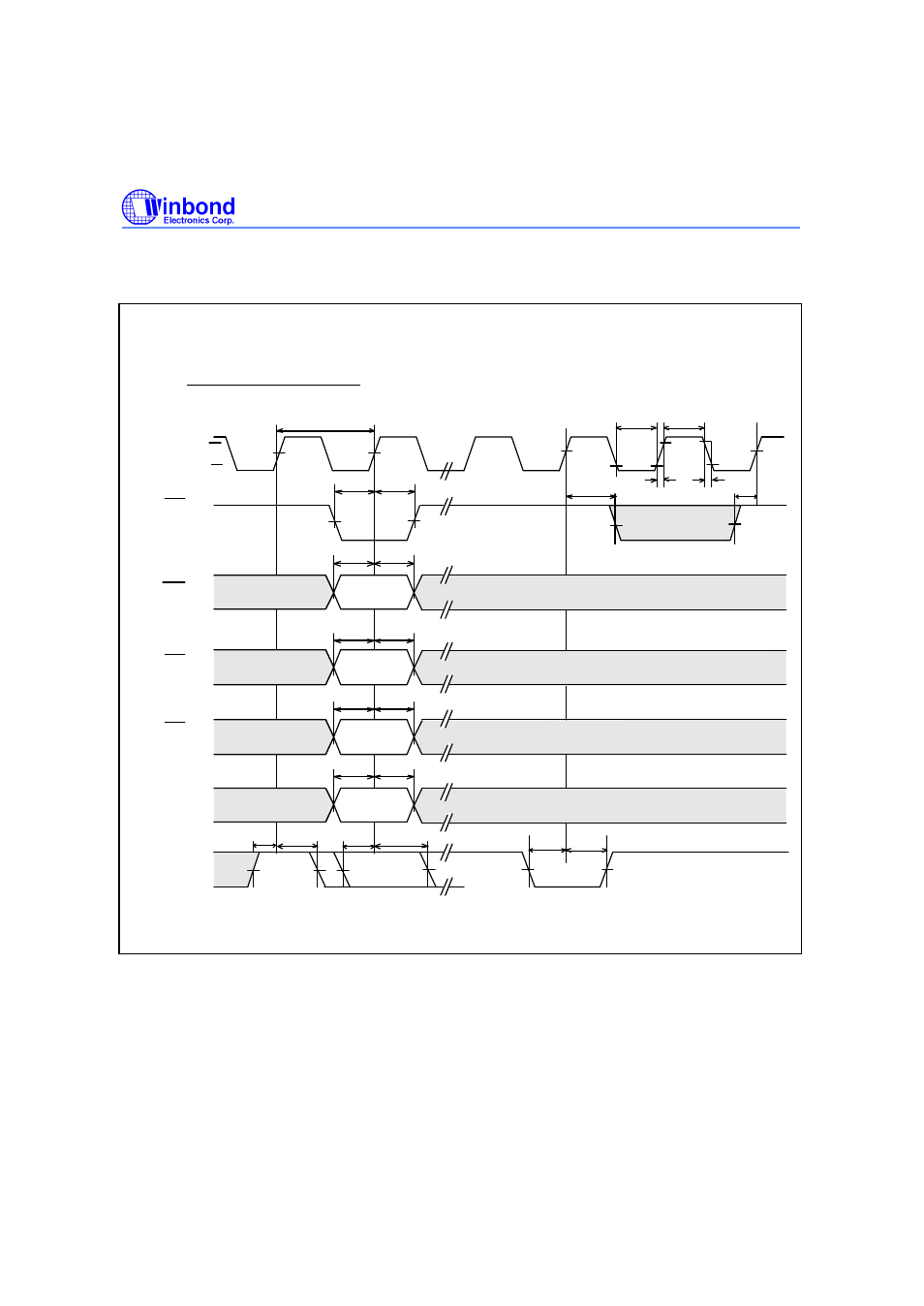 Timing waveforms, Command input timing | Rainbow Electronics W982516CH User Manual | Page 16 / 43