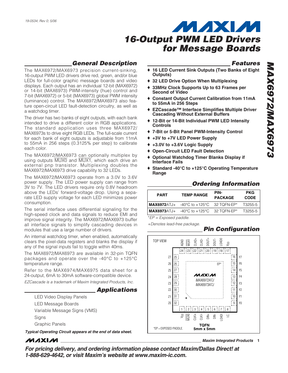 Rainbow Electronics MAX6973 User Manual | 23 pages