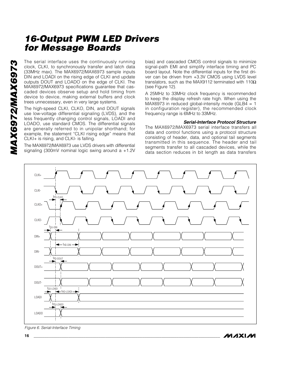 Output pwm led drivers for message boards | Rainbow Electronics MAX6973 User Manual | Page 16 / 23