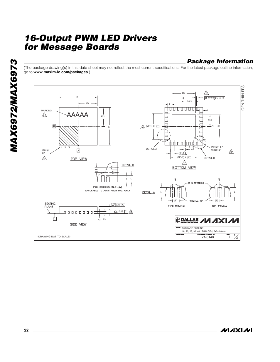 Package information | Rainbow Electronics MAX6973 User Manual | Page 22 / 23