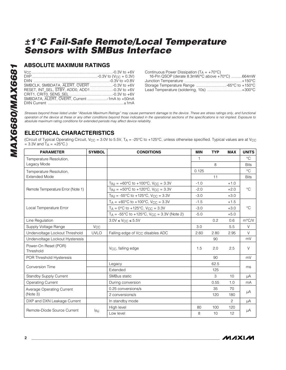 Rainbow Electronics MAX6681 User Manual | Page 2 / 17