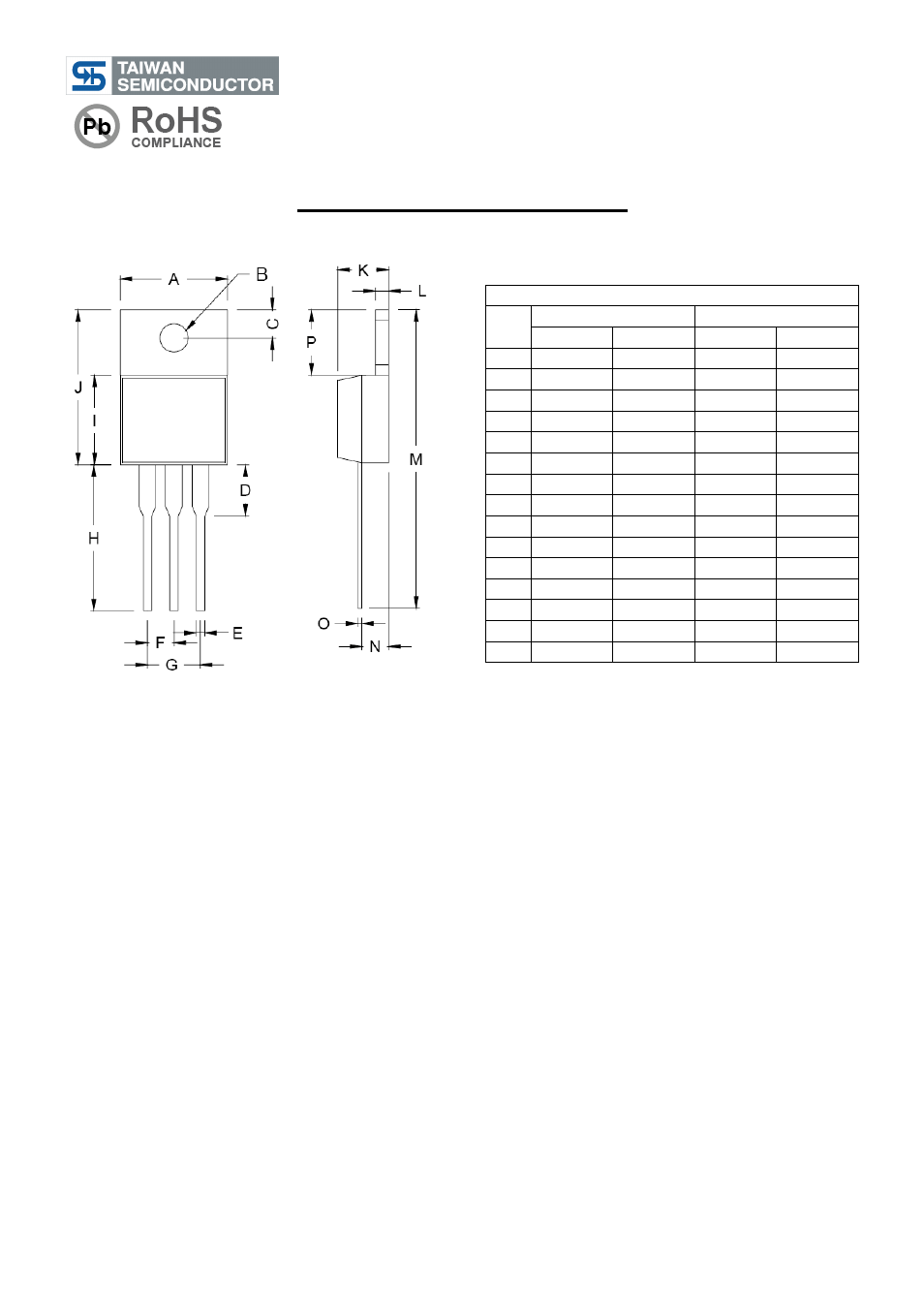 75v n-channel power mosfet, To-220 mechanical drawing | Rainbow Electronics TSM190N08 User Manual | Page 3 / 4
