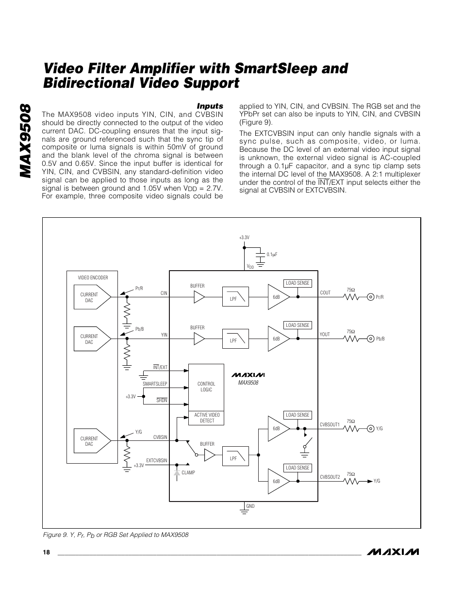 Max9508, Inputs | Rainbow Electronics MAX9508 User Manual | Page 18 / 25