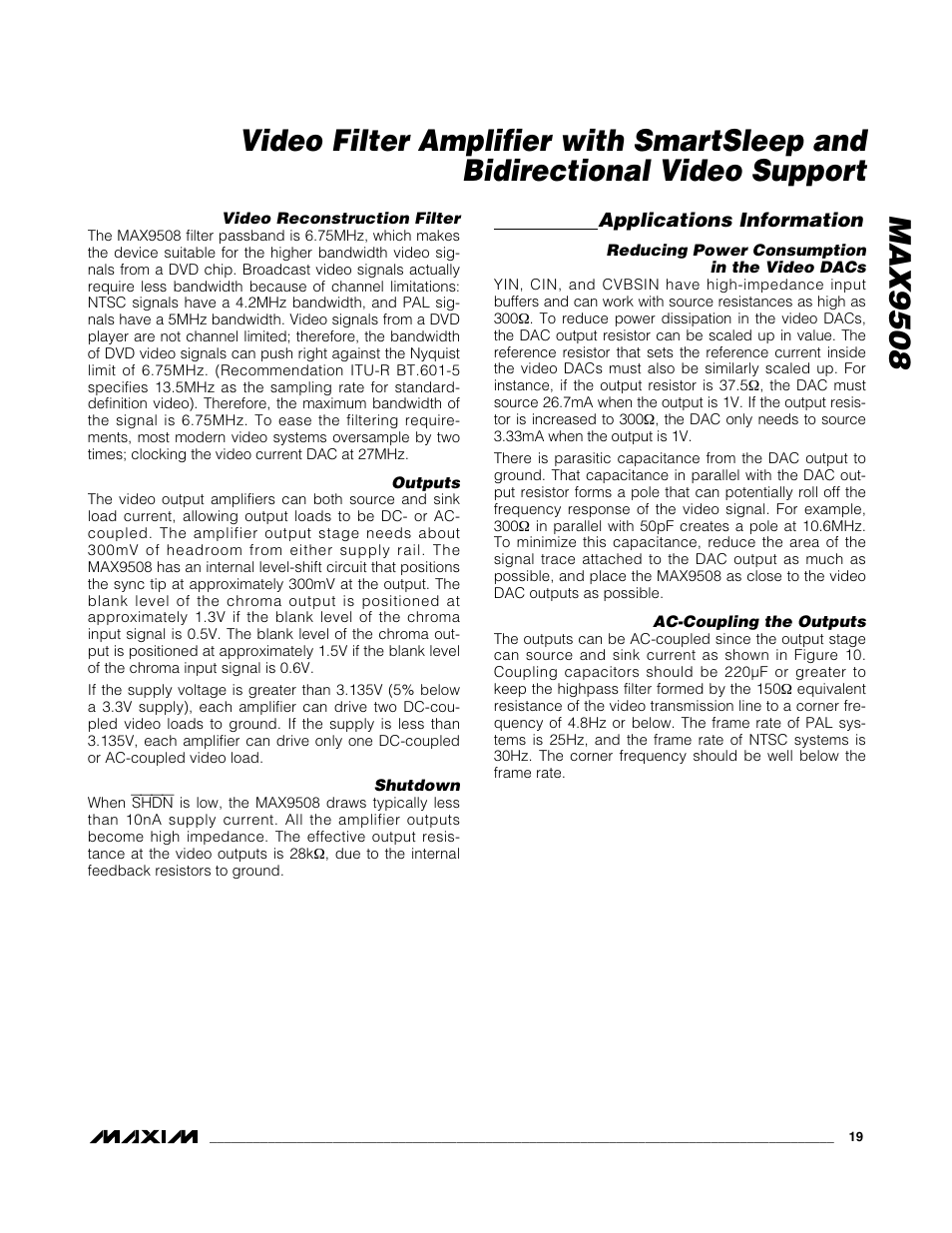 Rainbow Electronics MAX9508 User Manual | Page 19 / 25