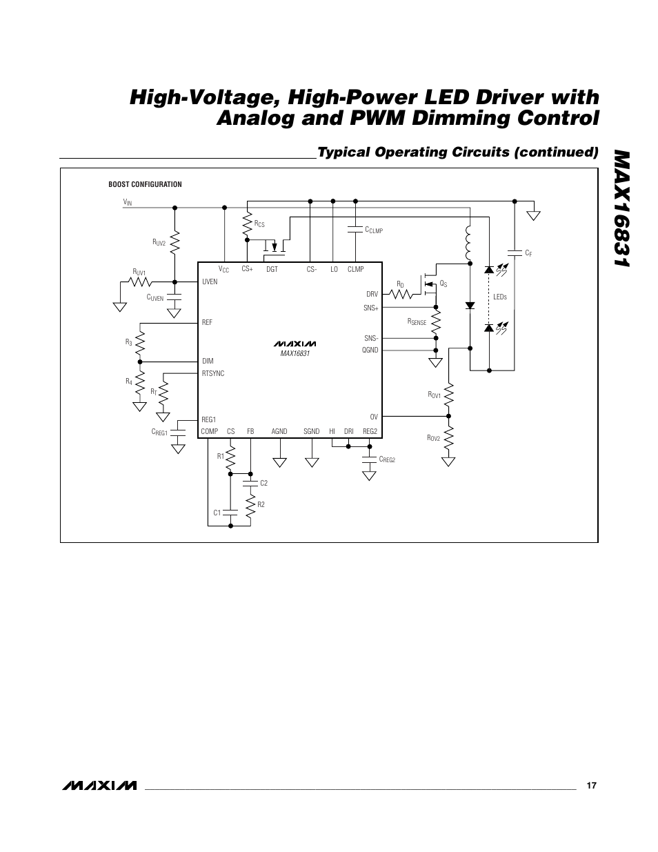 Typical operating circuits (continued) | Rainbow Electronics MAX16831 User Manual | Page 17 / 20