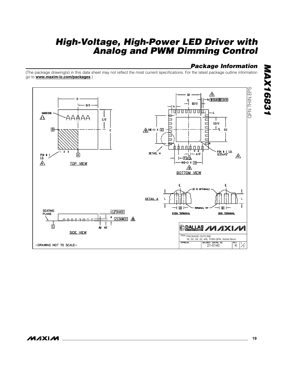 Rainbow Electronics MAX16831 User Manual | Page 19 / 20