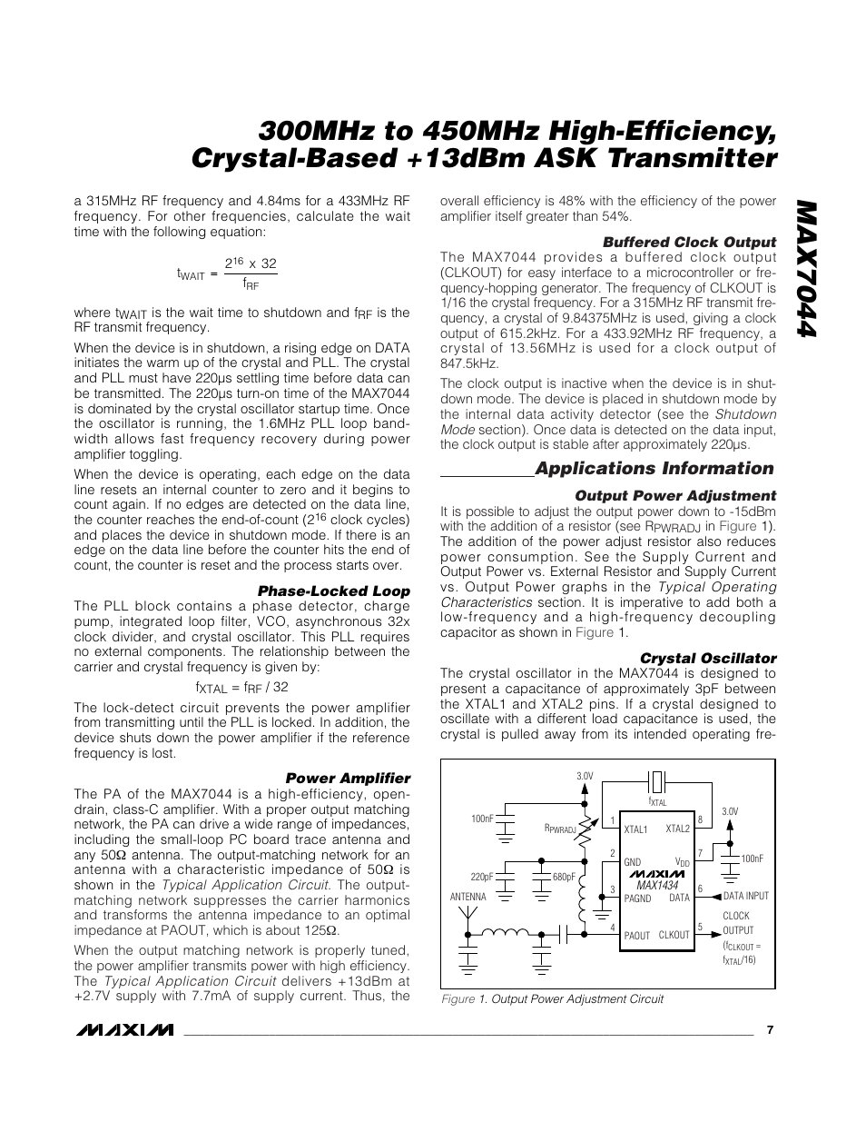 Applications information | Rainbow Electronics MAX7044 User Manual | Page 7 / 9